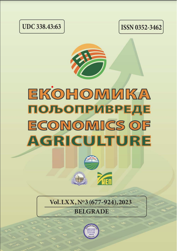 					View Vol. 70 No. 3 (2023): Economics of Agriculture
				